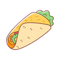 burrito vector icon, foods vector illustration - simple illustration of burrito perfect for logos, and foods-themed designs.