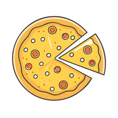 cheese pizza vector icon, foods vector illustration - simple illustration of cheese pizza perfect for logos, and foods-themed designs.