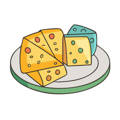cheese platter vector icon, foods vector illustration - simple illustration of cheese platter perfect for logos, and foods-themed designs.
