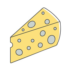 cheese wedge vector icon, foods vector illustration - simple illustration of cheese wedge perfect for logos, and foods-themed designs.