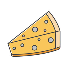 cheese wedge vector icon, foods vector illustration - simple illustration of cheese wedge perfect for logos, and foods-themed designs.
