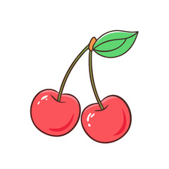cherries vector icon, foods vector illustration - simple illustration of cherries perfect for logos, and foods-themed designs.