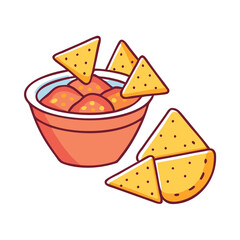 chips and salsa vector icon, foods vector illustration - simple illustration of chips and salsa perfect for logos, and foods-themed designs.