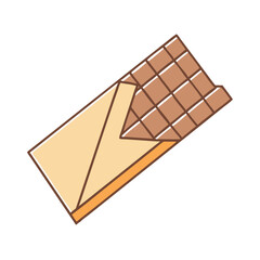 chocolate bar vector icon, foods vector illustration - simple illustration of chocolate bar perfect for logos, and foods-themed designs.