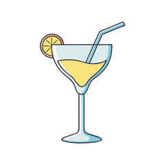 cocktail glass vector icon, foods vector illustration - simple illustration of cocktail glass perfect for logos, and foods-themed designs.