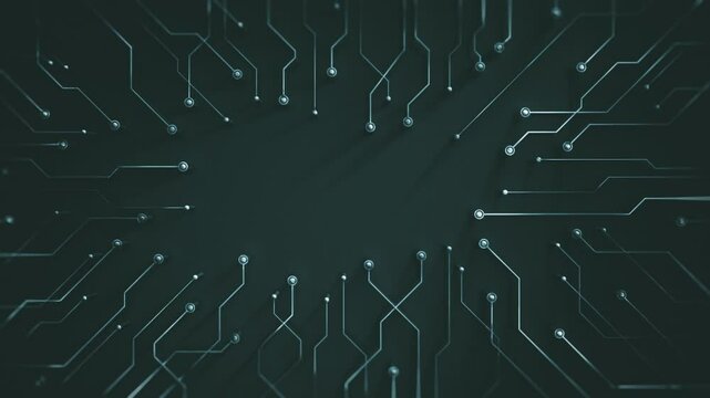 Silver Technology Chipset Motherboard Animation/ Animation of a silver textured computer motherboard chipset technology background with glowing autofill reveal effect