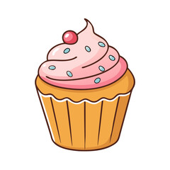 cupcake vector icon, foods vector illustration - simple illustration of cupcake perfect for logos, and foods-themed designs.