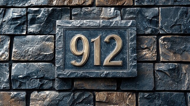 Elegant House Number on Stoned Wall