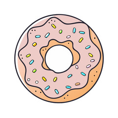 donut with sprinkles vector icon, foods vector illustration - simple illustration of donut with sprinkles perfect for logos, and foods-themed designs.