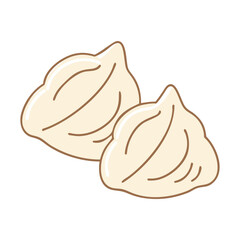 dumplings vector icon, foods vector illustration - simple illustration of dumplings perfect for logos, and foods-themed designs.