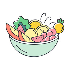 fruit salad vector icon, foods vector illustration - simple illustration of fruit salad perfect for logos, and foods-themed designs.