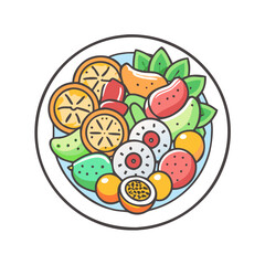 fruit salad vector icon, foods vector illustration - simple illustration of fruit salad perfect for logos, and foods-themed designs.