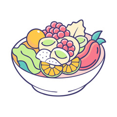 fruit salad vector icon, foods vector illustration - simple illustration of fruit salad perfect for logos, and foods-themed designs.