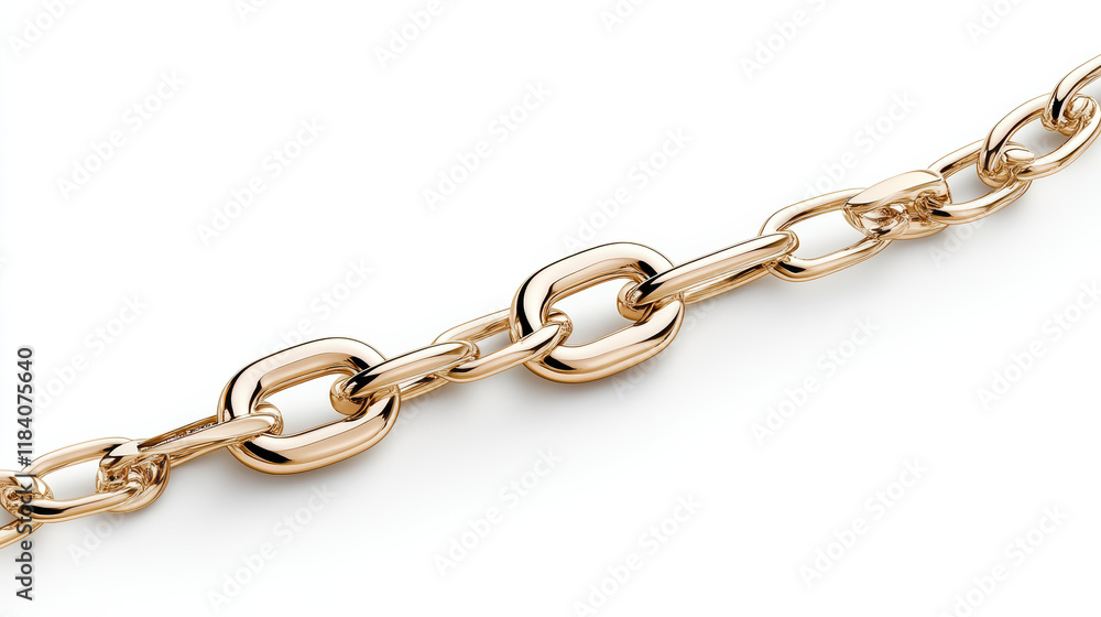 Poster High resolution image of 3D gold chain with unique links and shine