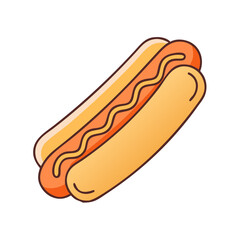hot dog vector icon, foods vector illustration - simple illustration of hot dog perfect for logos, and foods-themed designs.