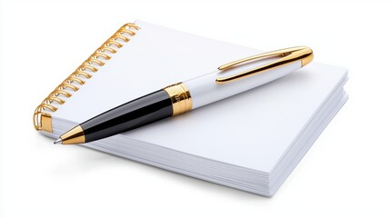 Elegant Pen and Notepad on Clean Surface for Creative Ideas