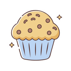 muffin vector icon, foods vector illustration - simple illustration of muffin perfect for logos, and foods-themed designs.