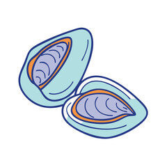 mussels vector icon, foods vector illustration - simple illustration of mussels perfect for logos, and foods-themed designs.