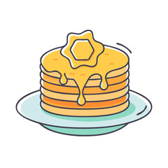 pancakes with syrup vector icon, foods vector illustration - simple illustration of pancakes with syrup perfect for logos, and foods-themed designs.