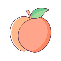 peach vector icon, foods vector illustration - simple illustration of peach perfect for logos, and foods-themed designs.