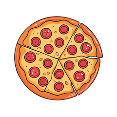 pepperoni pizza vector icon, foods vector illustration - simple illustration of pepperoni pizza perfect for logos, and foods-themed designs.