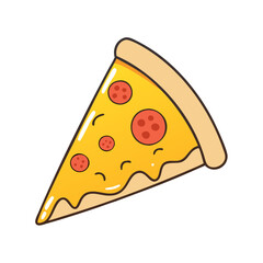 pizza slice vector icon, foods vector illustration - simple illustration of pizza slice perfect for logos, and foods-themed designs.
