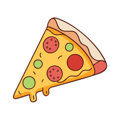 pizza slice vector icon, foods vector illustration - simple illustration of pizza slice perfect for logos, and foods-themed designs.