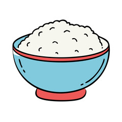 rice bowl vector icon, foods vector illustration - simple illustration of rice bowl perfect for logos, and foods-themed designs.