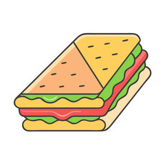 sandwich vector icon, foods vector illustration - simple illustration of sandwich perfect for logos, and foods-themed designs.