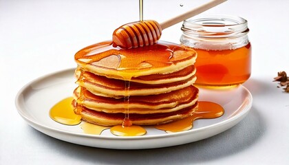pancakes stake with  honey