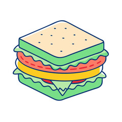 sandwich vector icon, foods vector illustration - simple illustration of sandwich perfect for logos, and foods-themed designs.