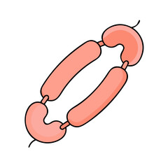 sausage link vector icon, foods vector illustration - simple illustration of sausage link perfect for logos, and foods-themed designs.