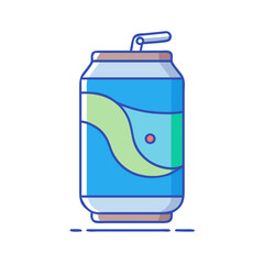 soda can vector icon, foods vector illustration - simple illustration of soda can perfect for logos, and foods-themed designs.