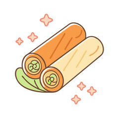 spring roll vector icon, foods vector illustration - simple illustration of spring roll perfect for logos, and foods-themed designs.