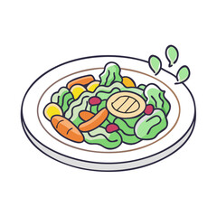 stir fry vegetables vector icon, foods vector illustration - simple illustration of stir fry vegetables perfect for logos, and foods-themed designs.