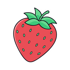 strawberry vector icon, foods vector illustration - simple illustration of strawberry perfect for logos, and foods-themed designs.