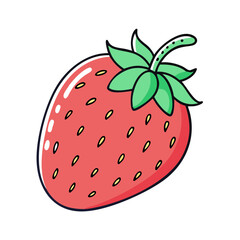 Obraz premium strawberry vector icon, foods vector illustration - simple illustration of strawberry perfect for logos, and foods-themed designs.