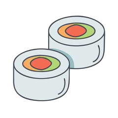 sushi roll vector icon, foods vector illustration - simple illustration of sushi roll perfect for logos, and foods-themed designs.