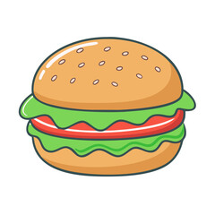 veggie burger vector icon, foods vector illustration - simple illustration of veggie burger perfect for logos, and foods-themed designs.