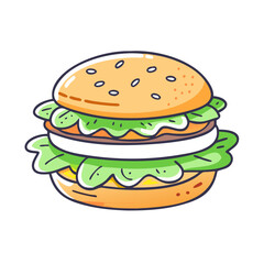veggie burger vector icon, foods vector illustration - simple illustration of veggie burger perfect for logos, and foods-themed designs.