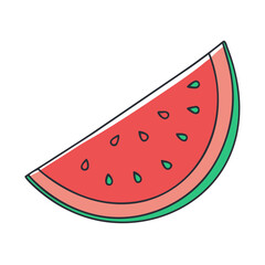 watermelon slice vector icon, foods vector illustration - simple illustration of watermelon slice perfect for logos, and foods-themed designs.