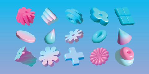 3D elements set in realistic style