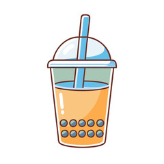 bubble tea vector icon, drinks vector illustration - simple illustration of bubble tea perfect for logos, and drinks-themed designs.