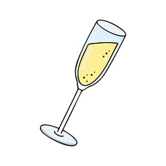 champagne flute vector icon, drinks vector illustration - simple illustration of champagne flute perfect for logos, and drinks-themed designs.