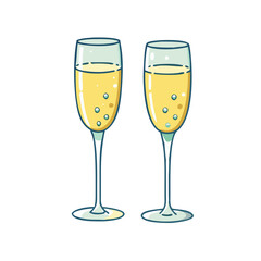 champagne flute vector icon, drinks vector illustration - simple illustration of champagne flute perfect for logos, and drinks-themed designs.