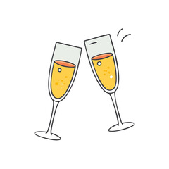 champagne flute vector icon, drinks vector illustration - simple illustration of champagne flute perfect for logos, and drinks-themed designs.