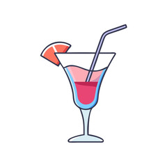 cocktail glass vector icon, drinks vector illustration - simple illustration of cocktail glass perfect for logos, and drinks-themed designs.