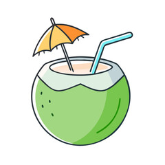 coconut drink vector icon, drinks vector illustration - simple illustration of coconut drink perfect for logos, and drinks-themed designs.