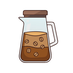cold brew coffee vector icon, drinks vector illustration - simple illustration of cold brew coffee perfect for logos, and drinks-themed designs.