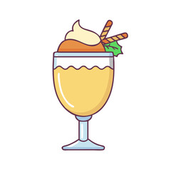 eggnog glass vector icon, drinks vector illustration - simple illustration of eggnog glass perfect for logos, and drinks-themed designs.